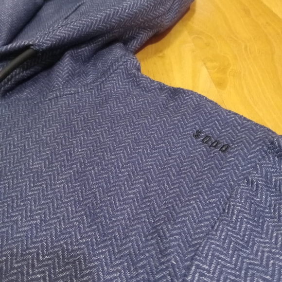 SODO Aparel Navy Performance Herringbone Hoodie *Size: Large - Picture 3 of 11